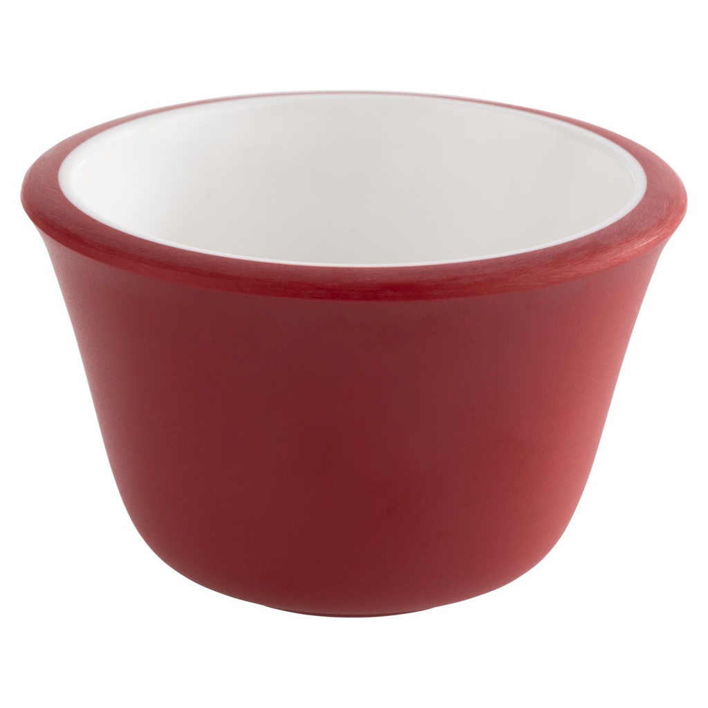 Melamine dipkom mini 40.0 ml 6.0x6.0x4.0cm wit vanbinnen rood vanbuiten set van 6