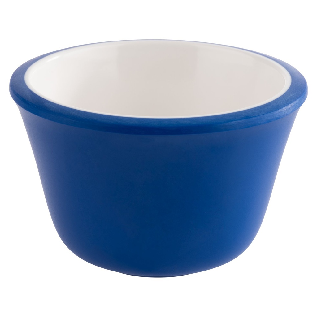 Mini dipkom melamine 6.0x6.0x4.0cm 40.0 ml binnen wit buiten blauw set van 6