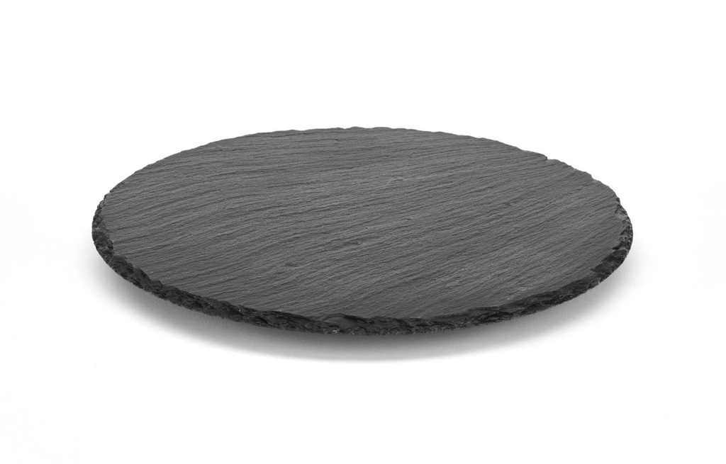 Draaibaar taartplateau 32.0x32.0x2.5cm dikte 0.6-0.9cm natuurlijk leisteen