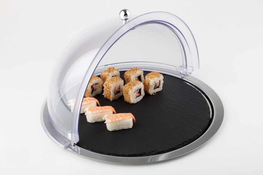 Rolltopset 3-delig 38.0x38.0x24.0cm RVS/Leisteen