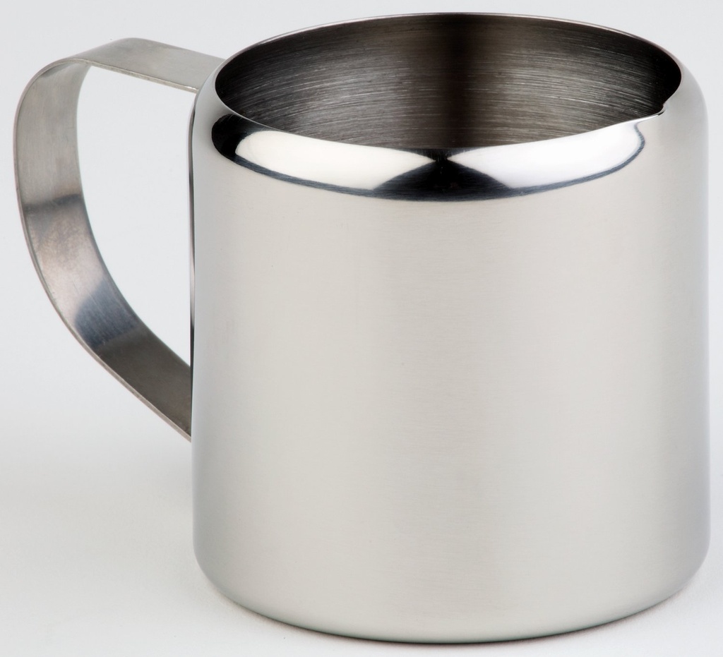 Hoogglans Melkkannetje met Handvat 0.09 L 5.0cm hoog Handvat 7.5x5.0x5.0cm RVS
