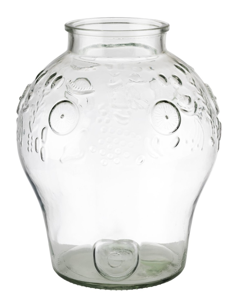 Glazen reservoir met deksel en PE-afdichting voor drank en fruit 105.0 liter 25.0x25.0x42.0cm