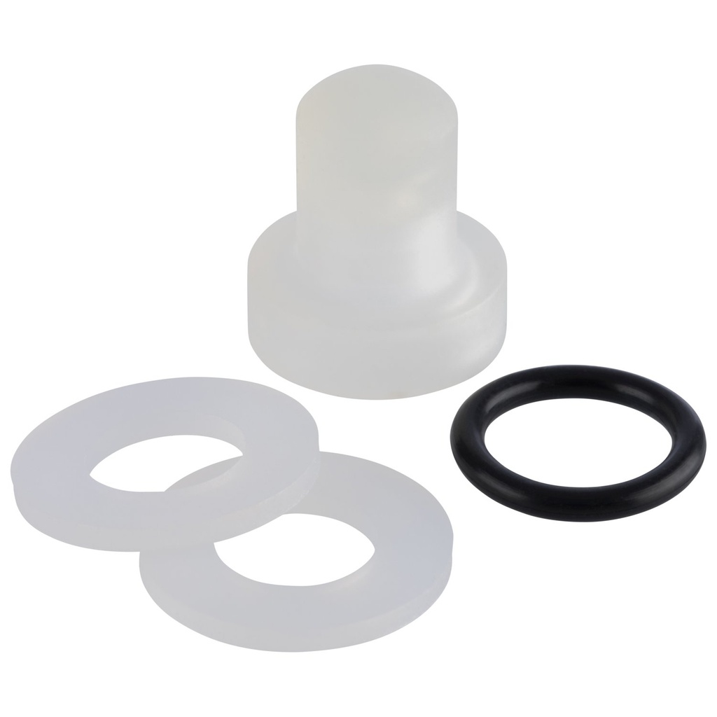 Reinigingsset voor druppelvrije kraan drankdispenser met 1 afdichting en 2 afdichtingsringen 14.5x13.5x0.3cm model 10807 transparant