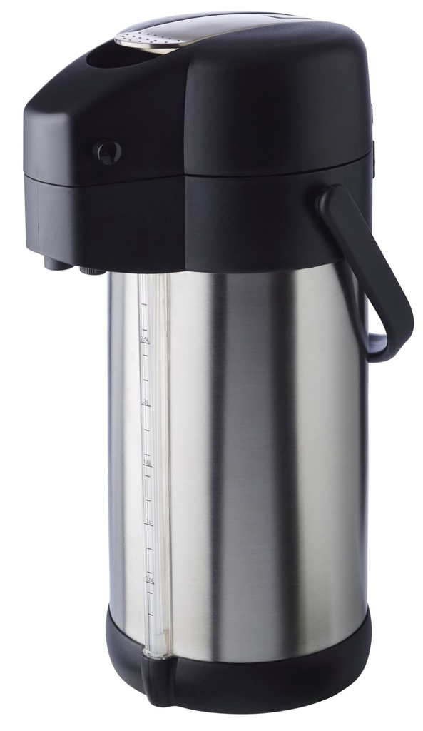 Drankdispenser dubbelwandig RVS 18/8 polypropyleen met draaghendel schroefdop 3.0 liter 15.0x15.0x37.0cm Premium Satijn