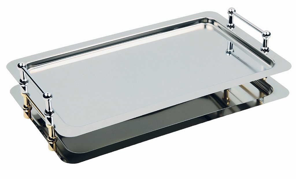 Buffetschaal GN 1/1 53.0x32.5x6.5cm Buffet-Star stapelbaar met vergulde geschroefde handgrepen RVS