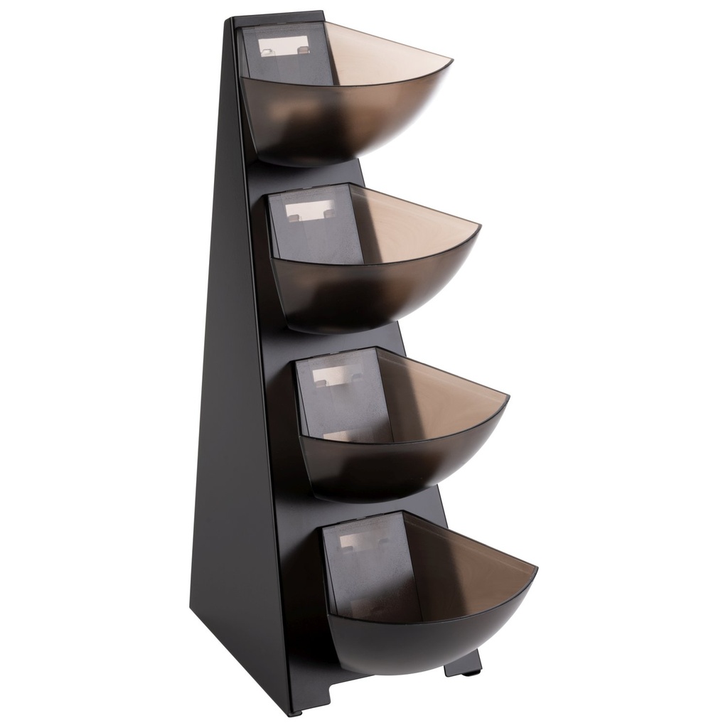 4-laags presentatierek 32.0x19.5x53.0cm rvs 18/0 zwart