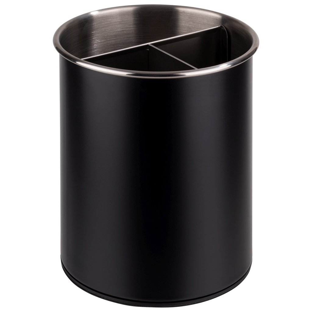 Draaibare RVS bestekbak 13.0x13.0x16.5cm matzwart met polypropyleen