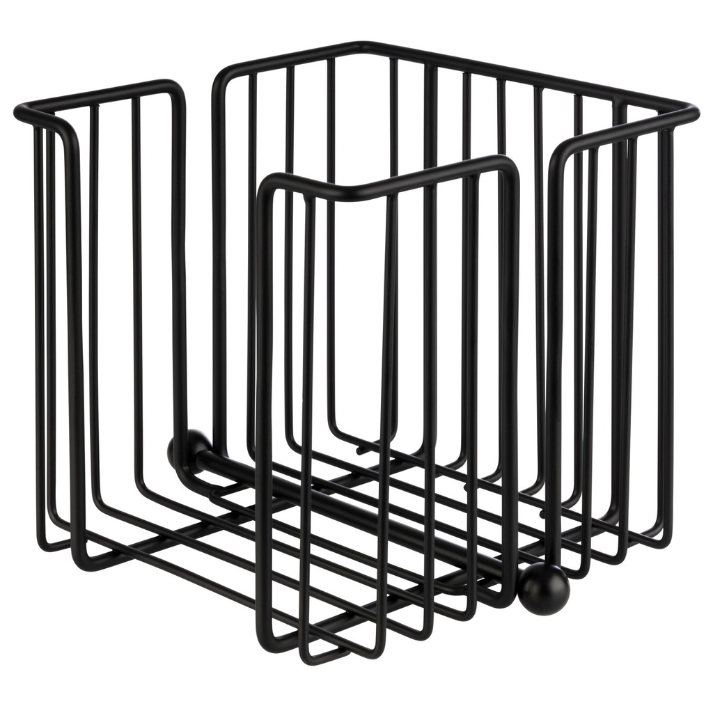 Servethouder 19.0x19.0x7.5cm Urban Zwart Metaal voor ca. 120 servetten 1/4 Vouw