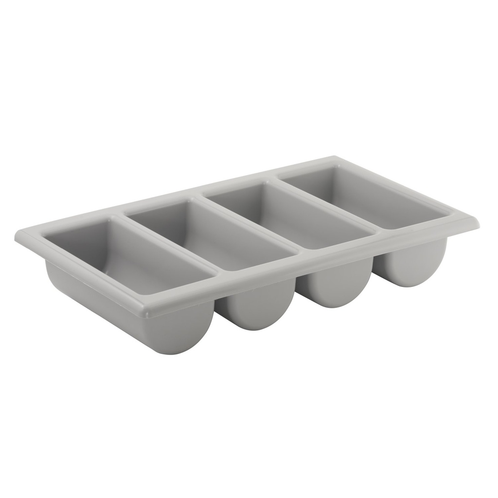 Bestekbak kunststof GN 1/1 53.0x32.5x10.0cm stapelbaar vaatwasserbestendig grijs