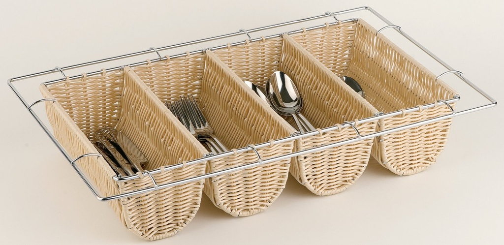 Bestekhouder Buffet 53.0x32.5x10.5cm polyrotan chroom