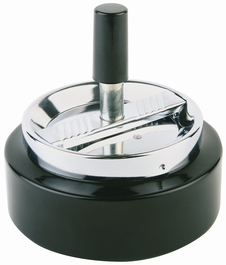 Drukasbak 10.5x10.5x11.0cm verchroomd metaal Zwart