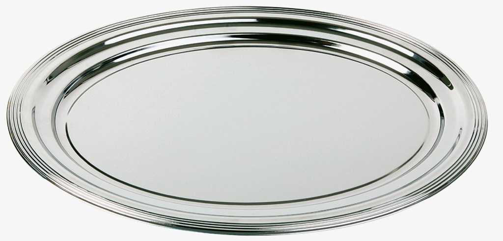 Ovale Partyschaal 46.0x34.5x1.5cm Klassiek Glanzend Verchroomd