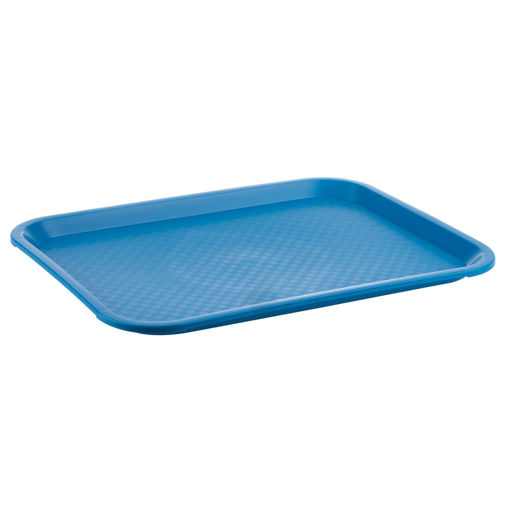 Fastfood dienblad Antislip Stapelbaar 35.0x27.0x2.0cm Blauw Set van 6 stuks Polypropyleen