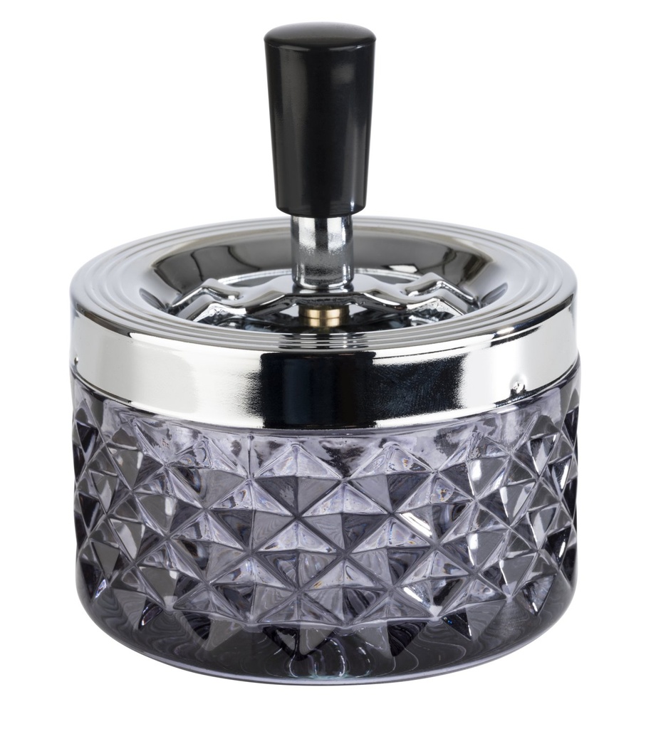 Glazen drukasbak ⌀9.5x11.0cm donkergrijs