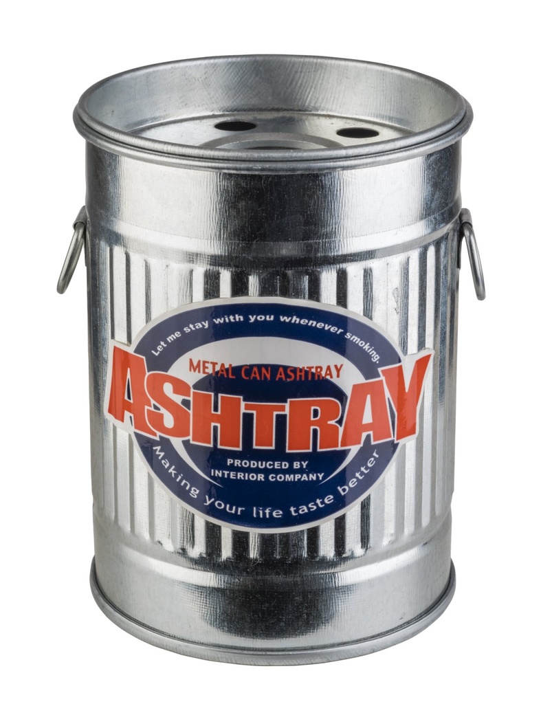 Asbak met afneembaar deksel 8.5x8.5x11.5cm gegalvaniseerd metaal