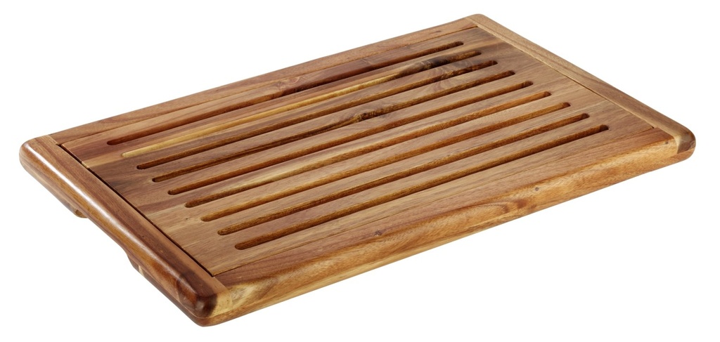 Snijplank 60.0x40.0x2.0cm met uitneembare kruimellade en 4 antislipvoetjes acaciahout