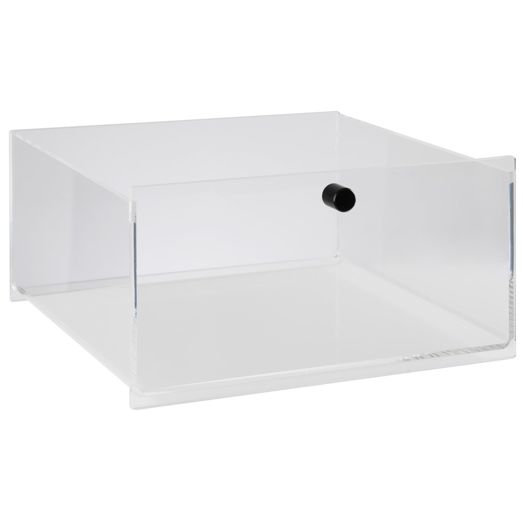 Acryl Lade met zwarte knop 34.0x32.0x17.5cm