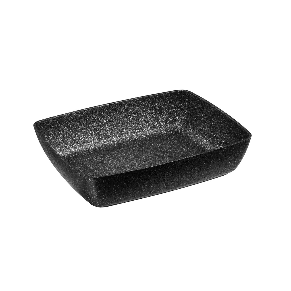 GN 1/2 kom met anti-aanbaklaag 32.5x26.5x7.5cm 4.5 liter Frostfire zwart/zilver aluminium