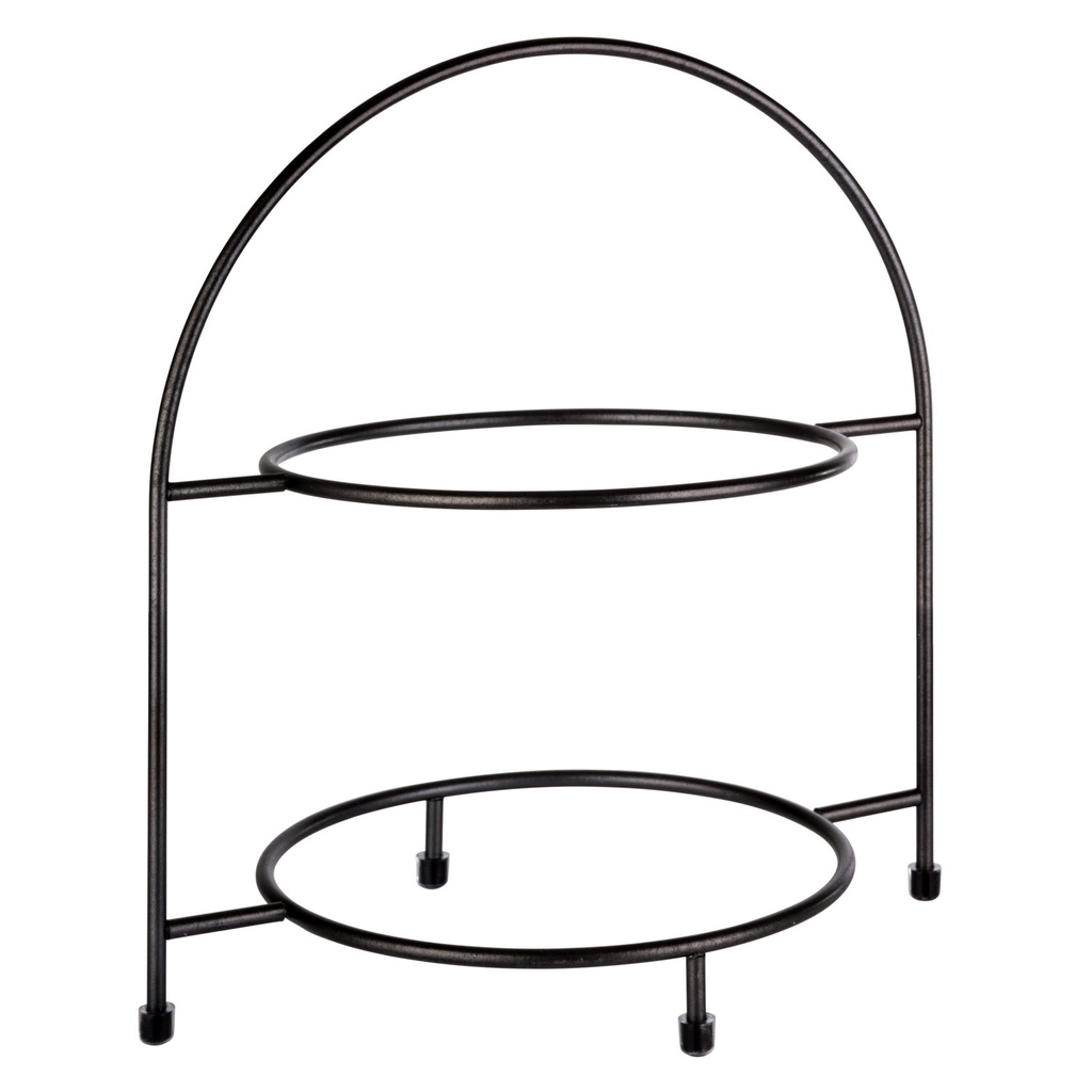 Etagère voor 2 borden Ø 18.0cm 29.0x19.5x30.0cm Industriële Antraciet Metaal
