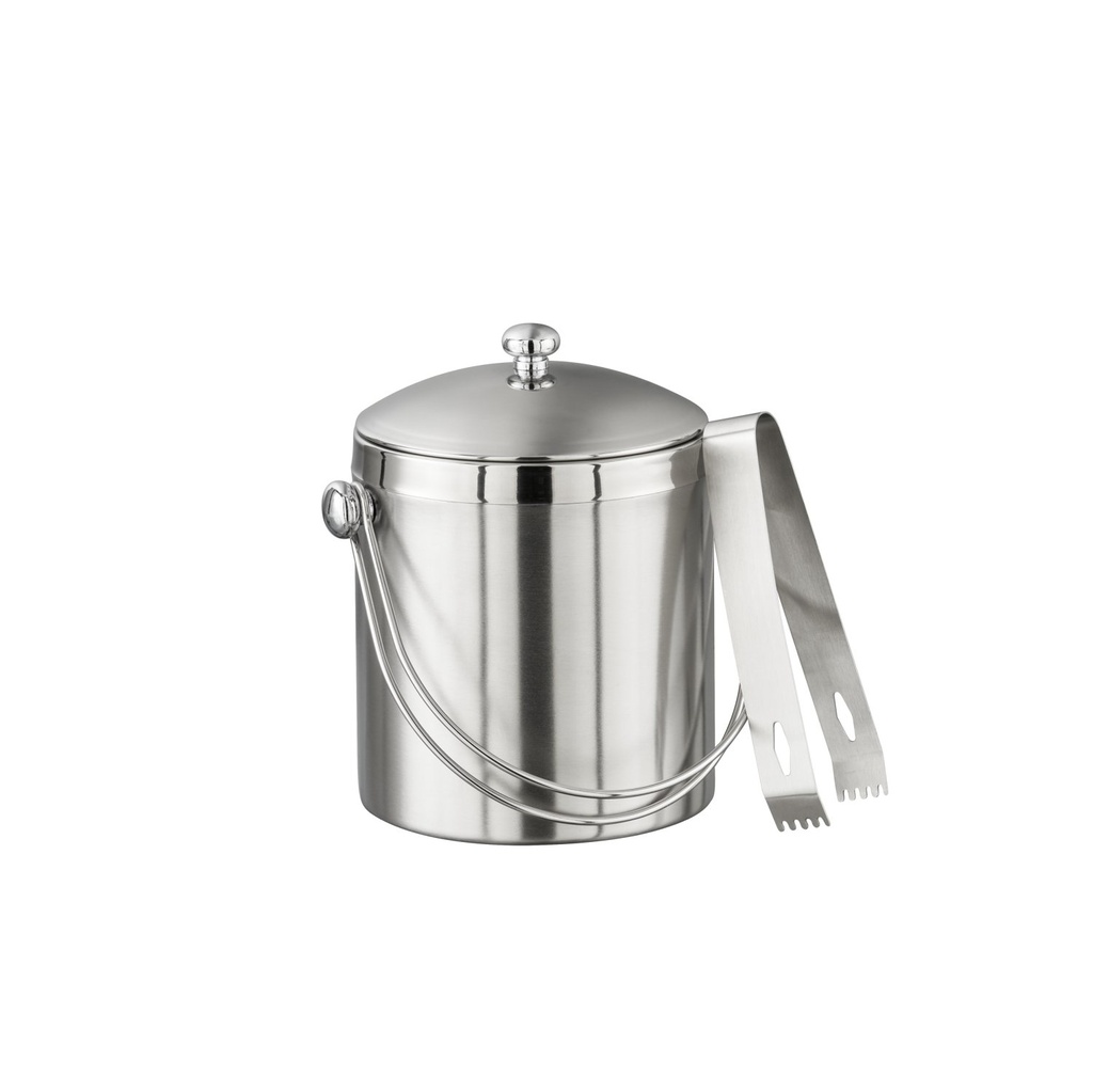 Ronde IJsemmer Set met IJstang 1.0 liter Hoogte 14.0 cm 15.0x13.5x17.0cm RVS