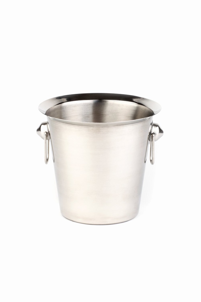 Ronde Wijn- en champagnekoeler met ringgreep stapelbaar 23.0x20.5x19.5cm RVS gepolijst