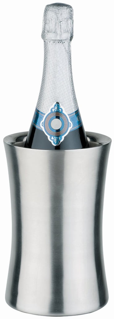 Flessenkoeler 12.5x12.5x19.0cm RVS gesatineerd dubbelwandig getailleerd voor 0.5-1.5 liter flessen