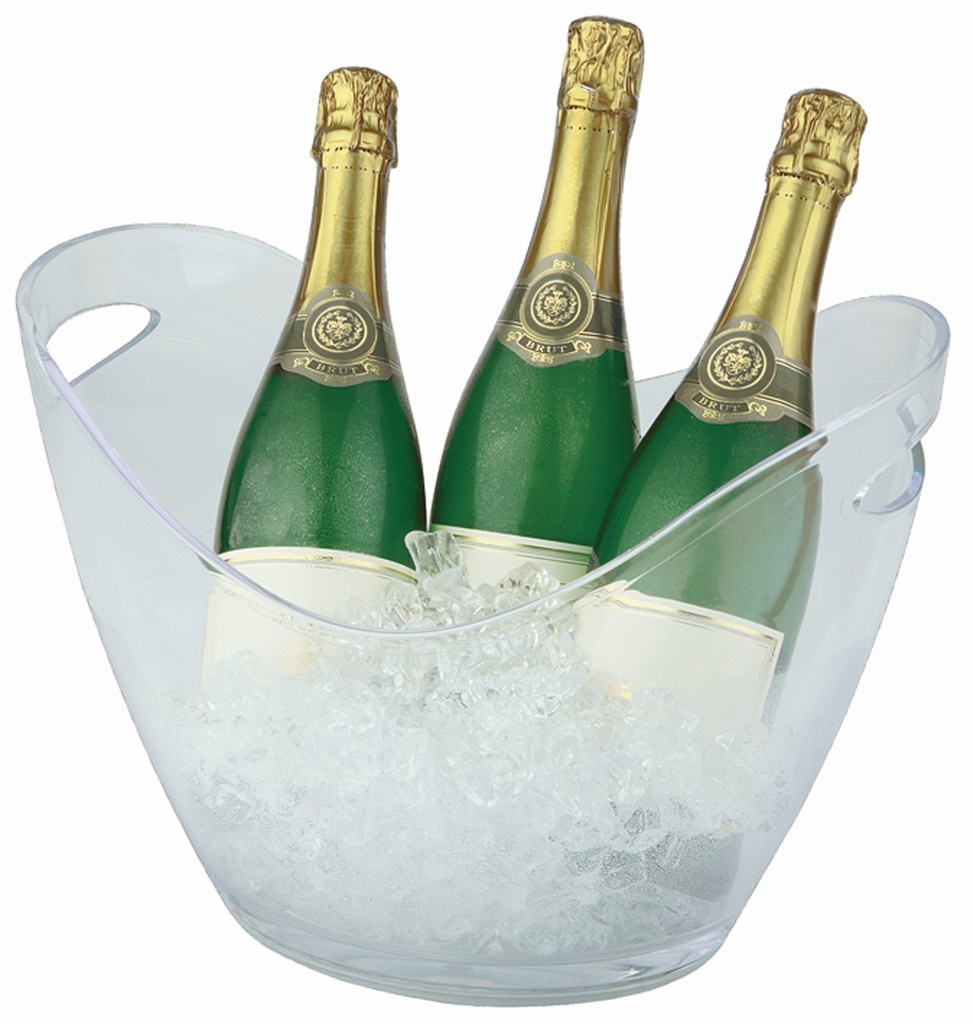 Acryl wijn-champagnekoeler voor meerdere flessen 35.0x27.0x25.5cm transparant