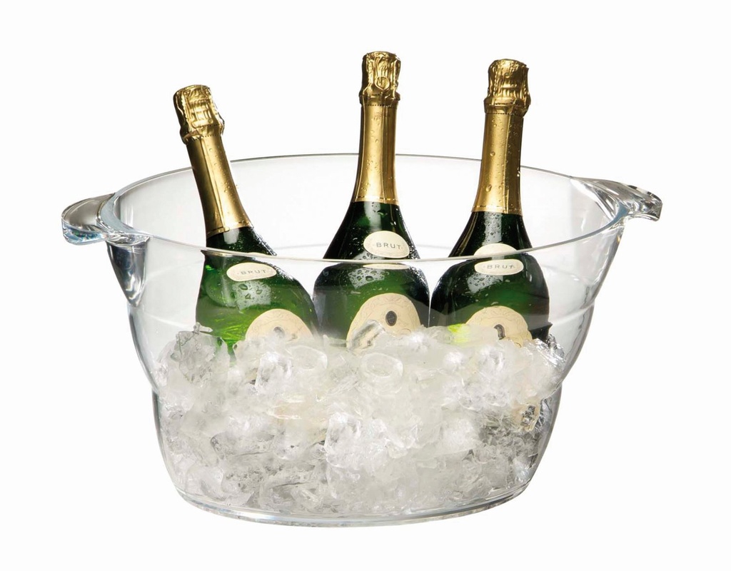 Wijn- en champagnekoeler ca 47.0x28.0x23.0cm 10.0 liter voor 6.0 flessen kunststof transparant