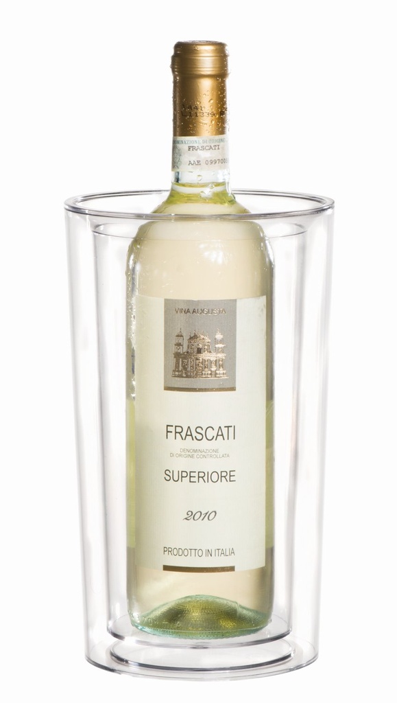 Dubbelwandige Flessenkoeler 13.5x13.5x23.0cm Pure transparant kunststof Sieger Design