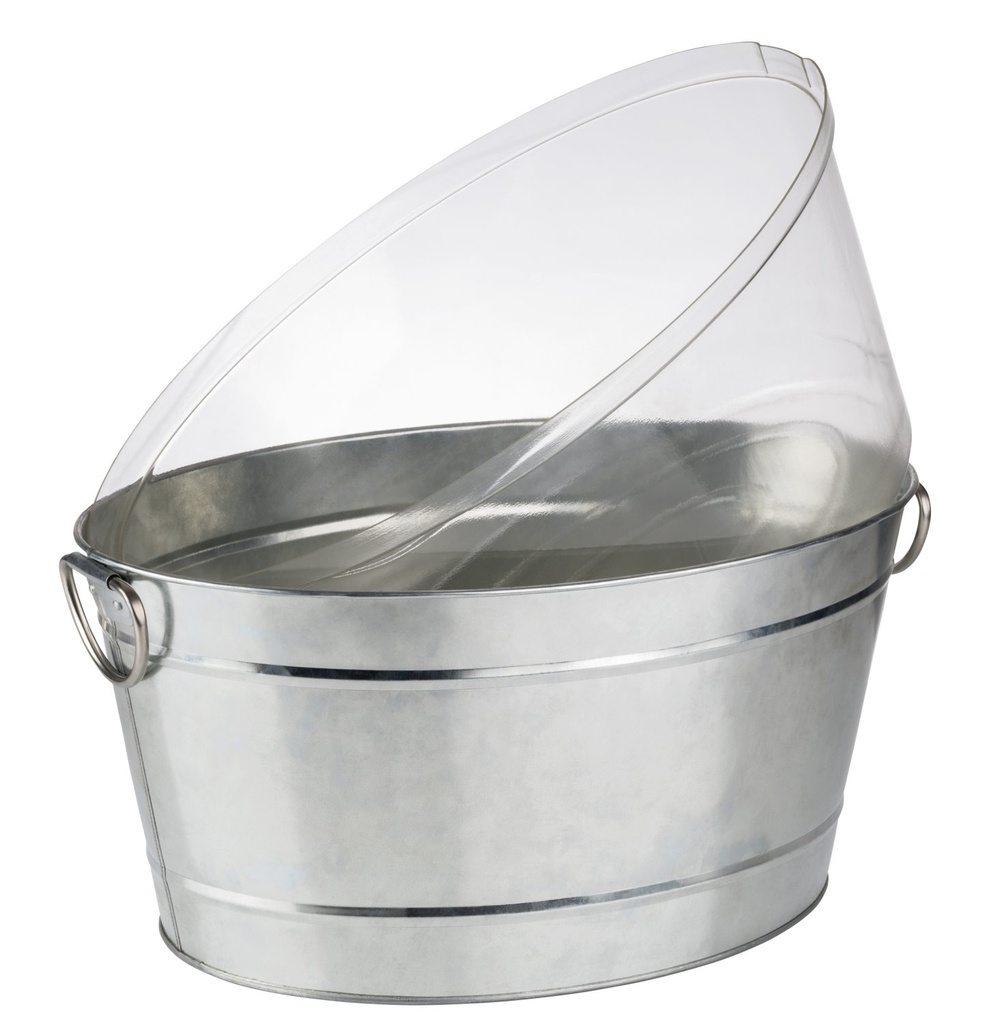 Gegalvaniseerde metalen drankkoeler met PVC voering en kunststof inzetstuk 18.0 liter 50.0x32.0x23.0cm