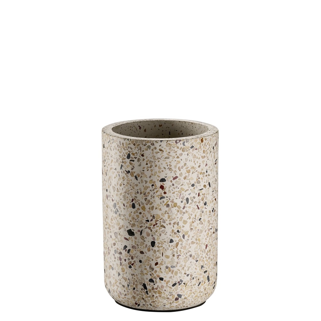 Flessenkoeler 12.5x12.5x19.0cm binnenmaat Ø10.0cm terrazzo-look beton