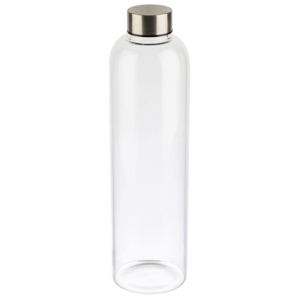 Drinkfles 1.0 liter LxBxH 7.5x7.5x28.5cm Everfill Glas met 18/8 RVS schroefdop