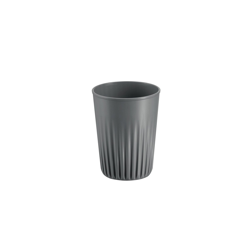 Herbruikbare to go polypropyleen beker met randinkeping zonder deksel 300.0ml Ø 8.5x11.0cm antraciet