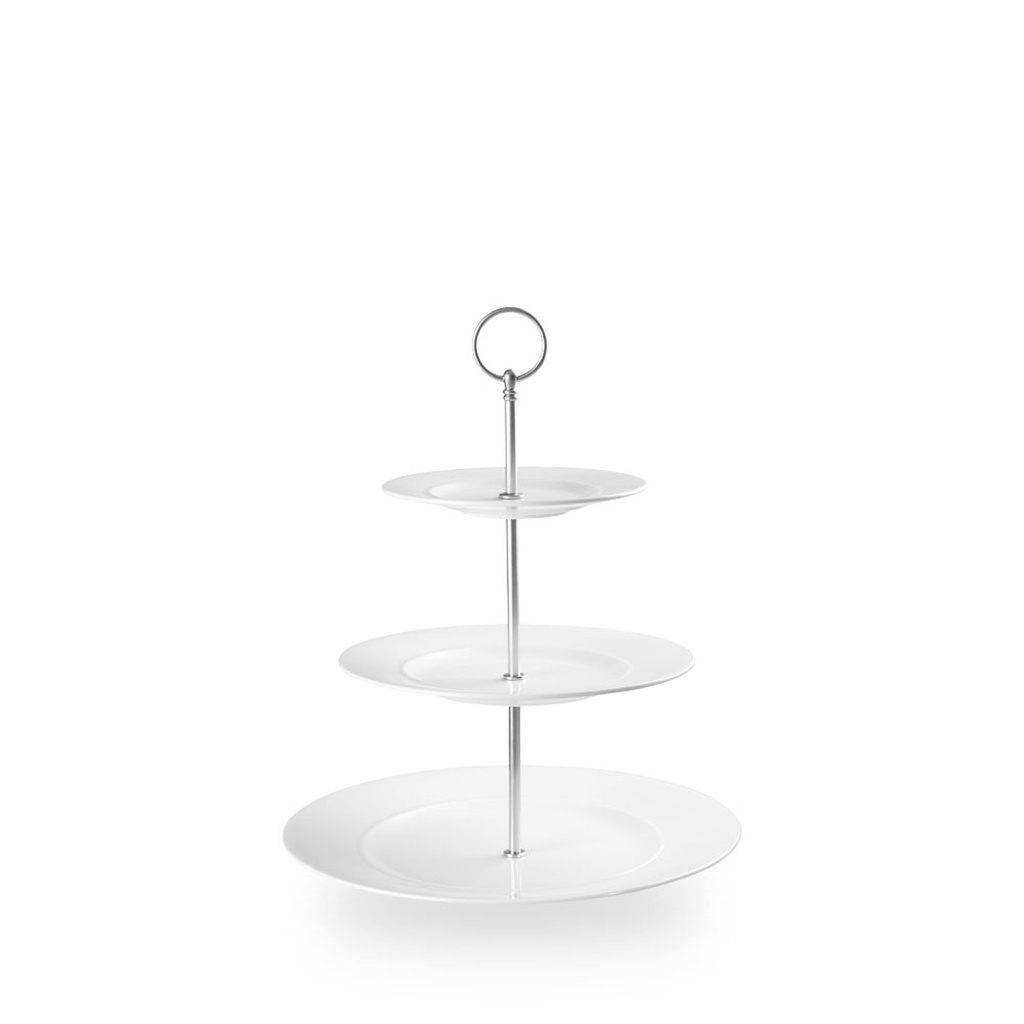 Schaal rond 28.0cm h 33.0cm Plate towers alc ambience white Churchill