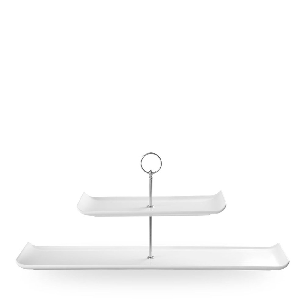 Schaal rechthoek 56.0cm x 15.3cm h 22.0cm Plate Towers Alchemy Balance White Churchill