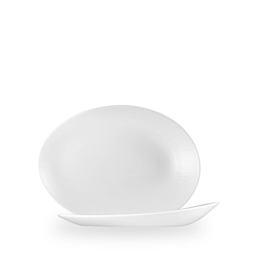 Bord coupe 25.0cm x 19.4cm h 3.2cm Bamboo Ceramic Churchill