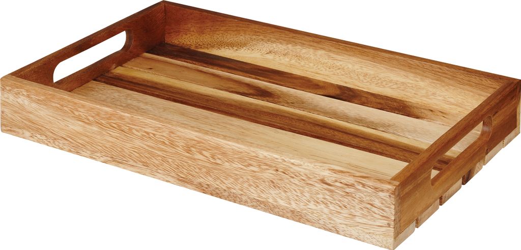 Schaal rechthoek 38.0cm x 24.0cm h 4.8cm Natural Acacia Wood Churchill