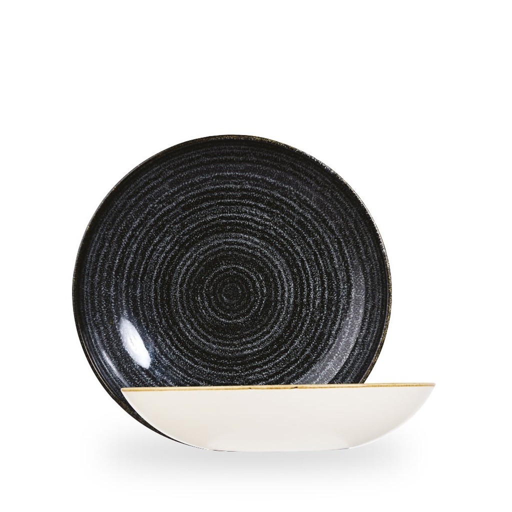Bord coupe diep 24.8cm 113.6cl Studio Prints Homespun charcoal black Churchill