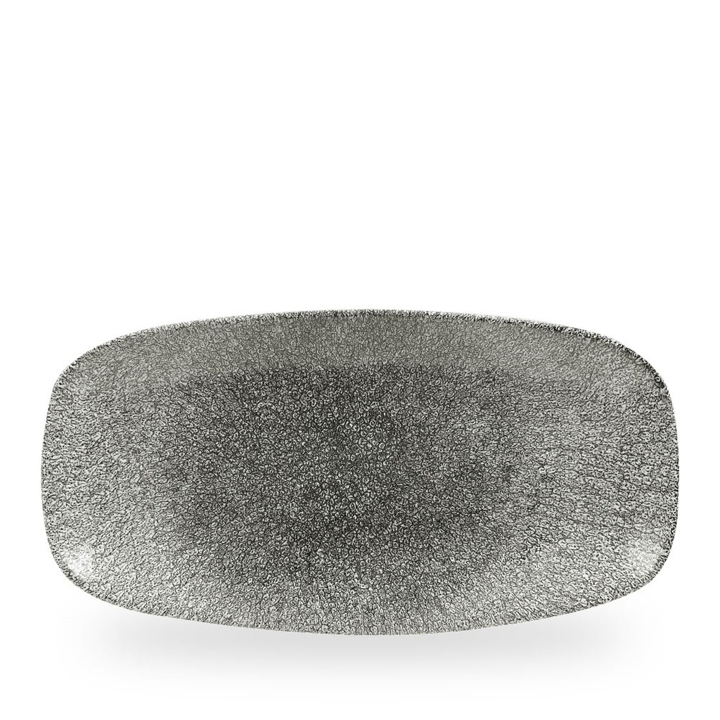 Schaal rechthoek 35.5cm x 18.9cm Raku Quartz Black Churchill
