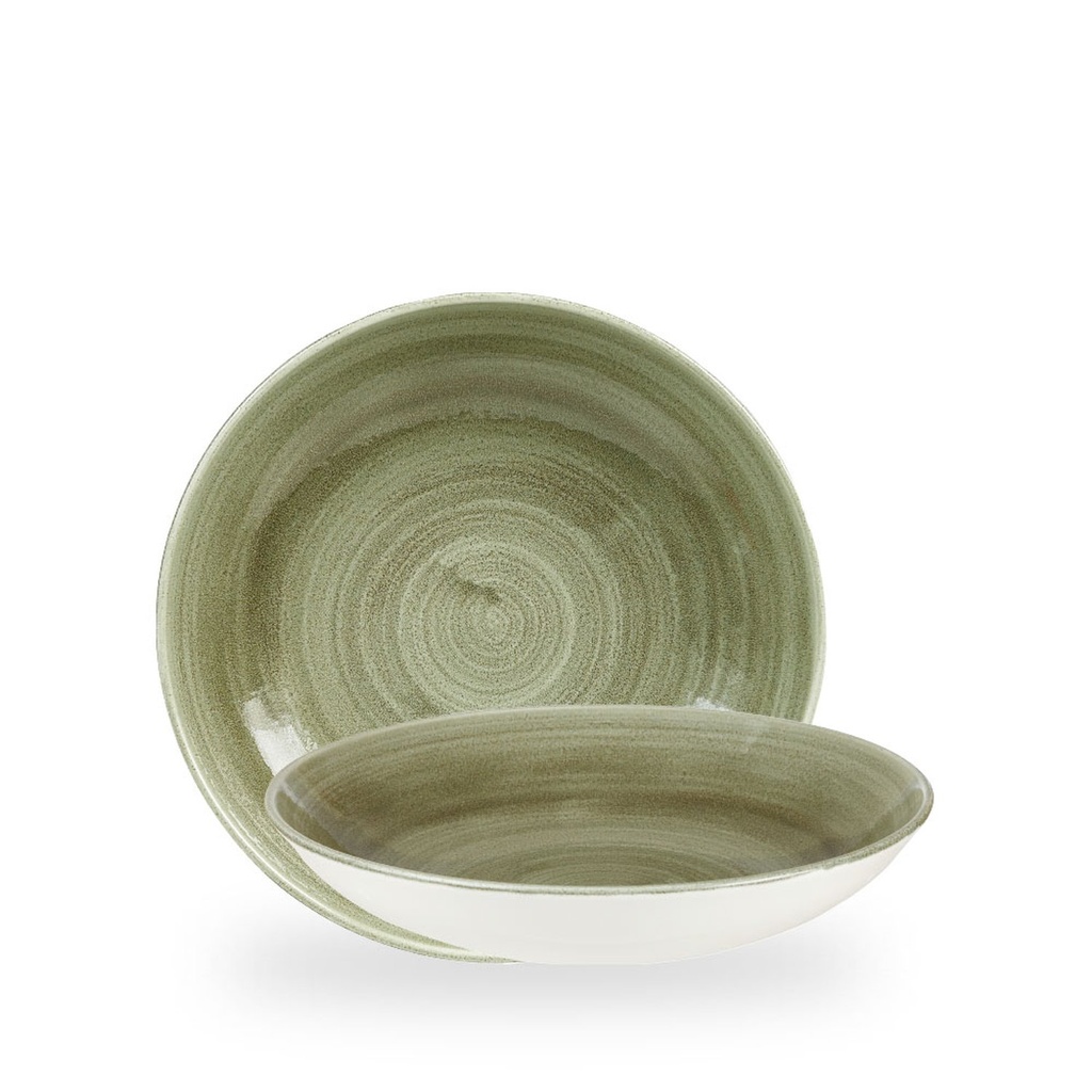 Bord coupe diep 24.8cm 113.6cl Stonecast patina burnished green Churchill