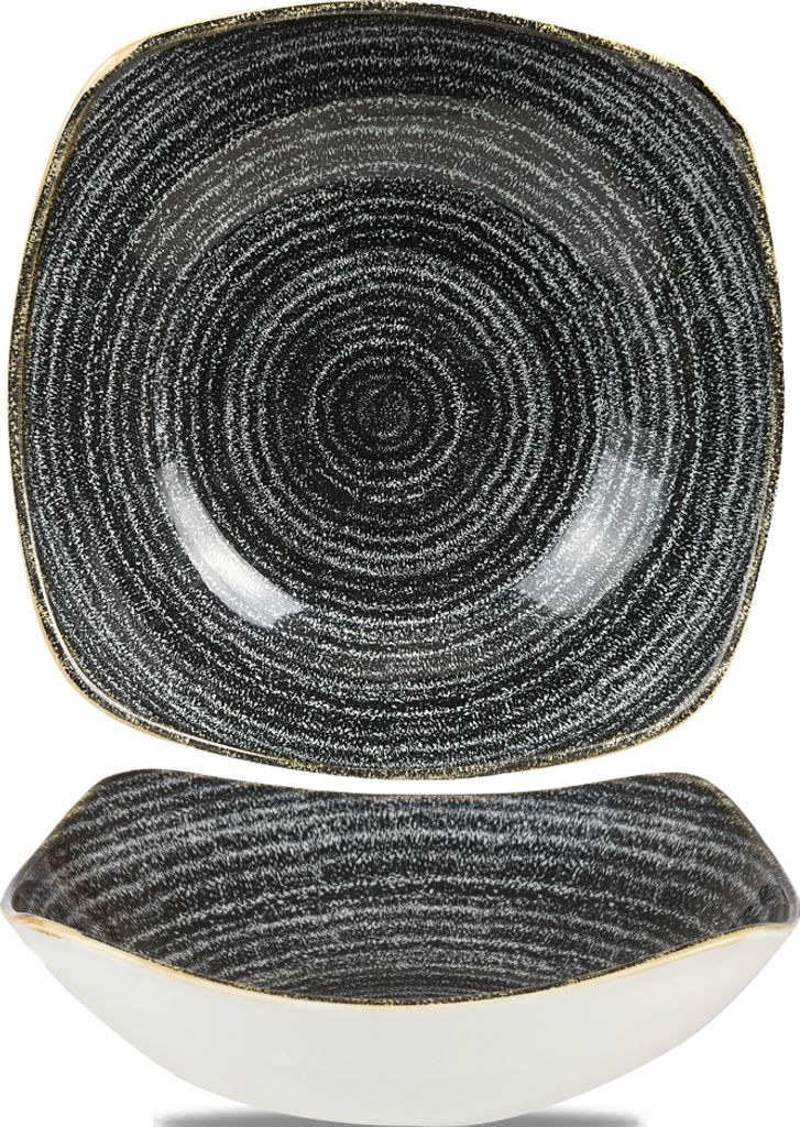 Kom 23.5cm x 23.5cm 127.9cl Studio Prints Homespun Charcoal Black Churchill