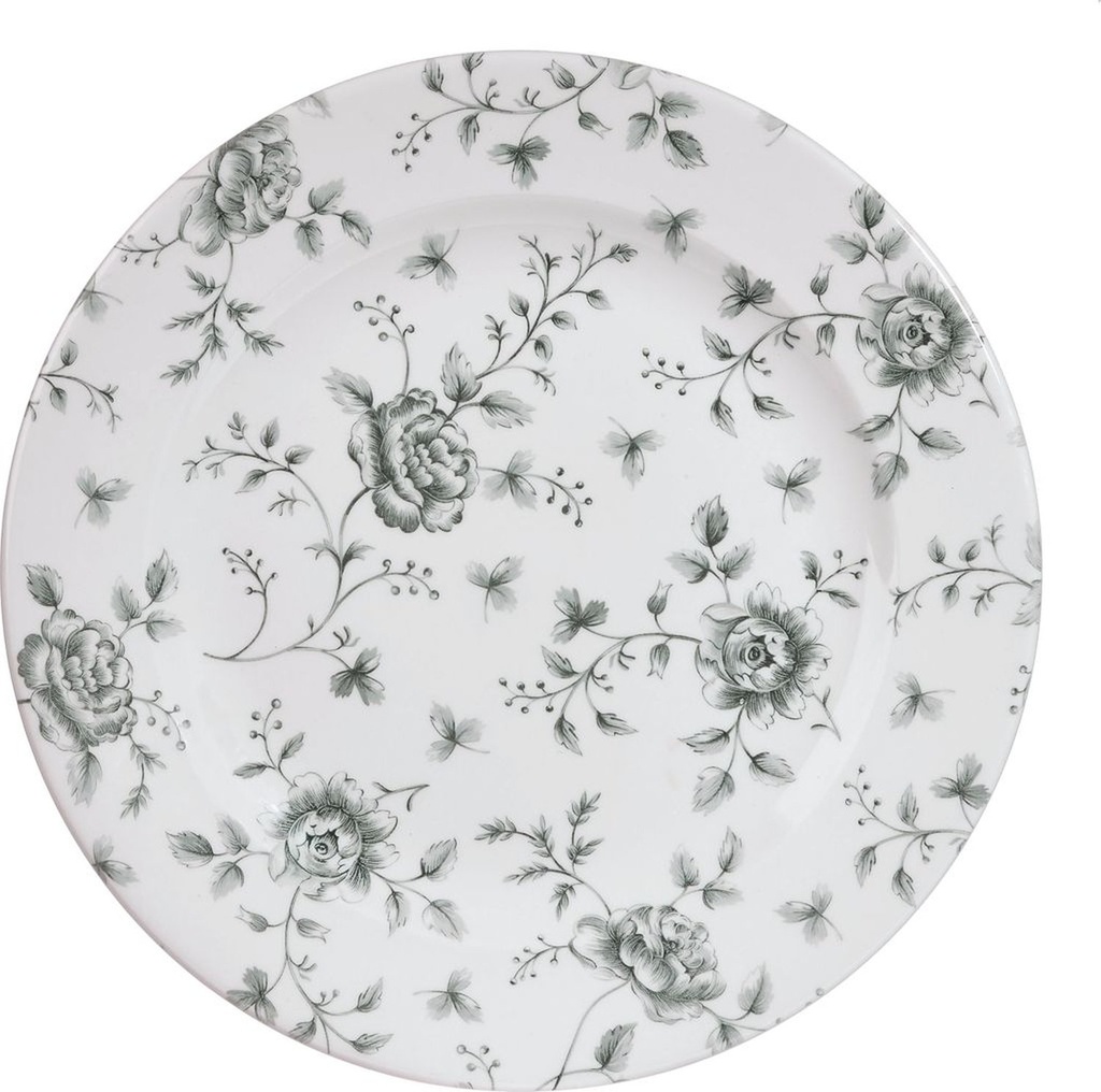Bord plat 30.5cm Vintage prints rose chintz grey Churchill