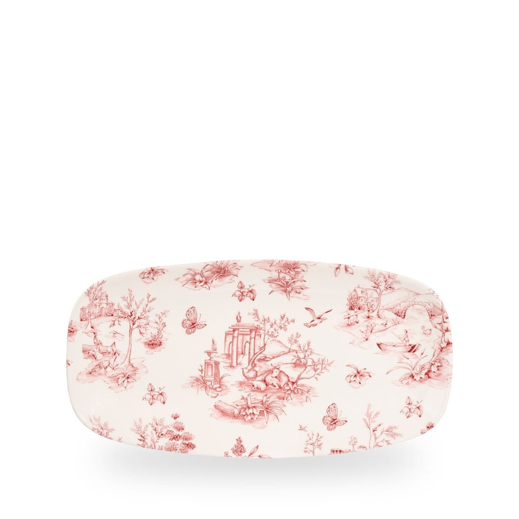 Schaal rechthoek 29.8cm x 15.3cm Vintage Prints Toile Cranberry Churchill