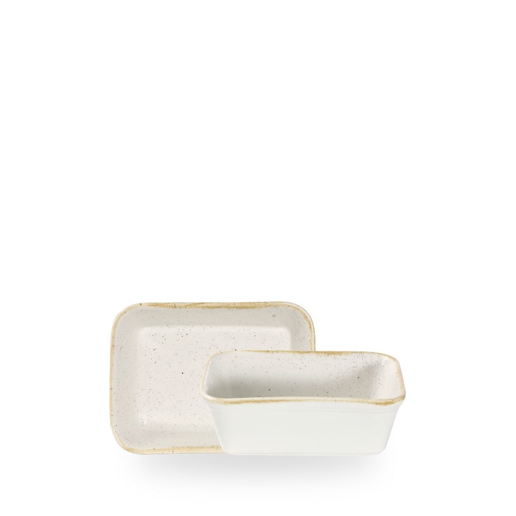 Schaal rechthoek 16.0cm x 12.0cm h 5.0cm 60.0cl Stonecast Barley White Churchill