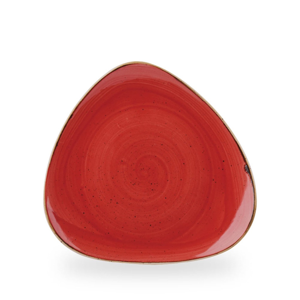 Bord plat driehoek 28.5cm Stonecast Berry Red Churchill