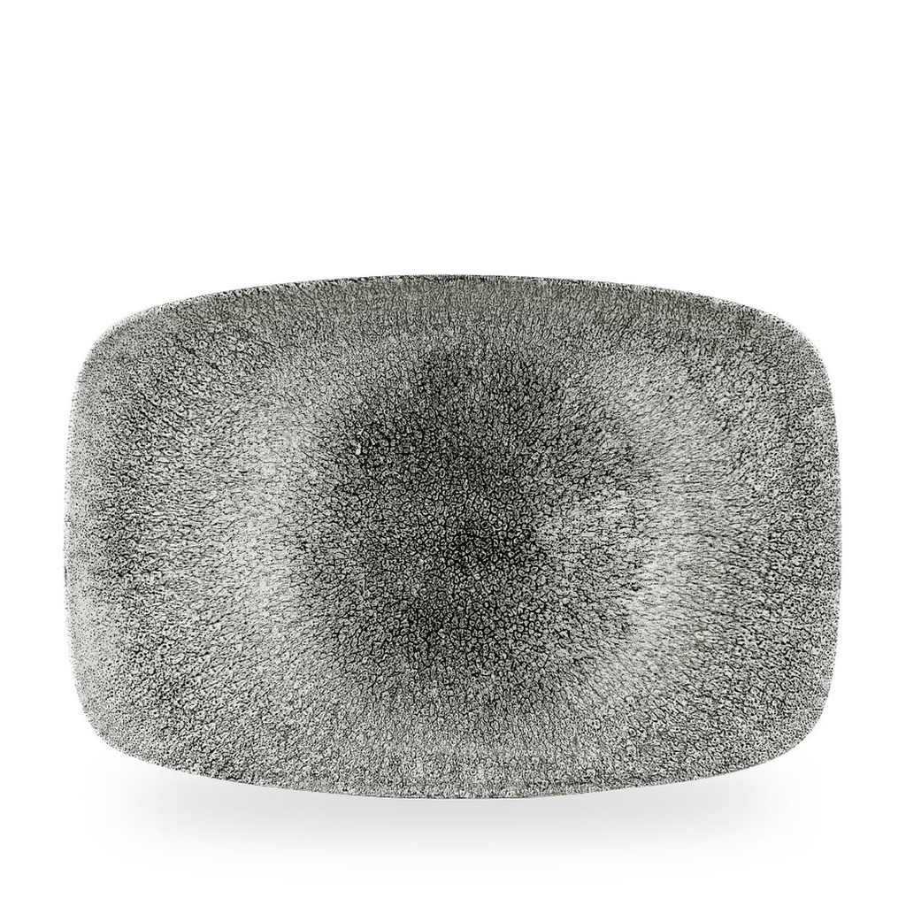 Schaal rechthoek 34.4cm x 23.4cm Raku quartz black Churchill