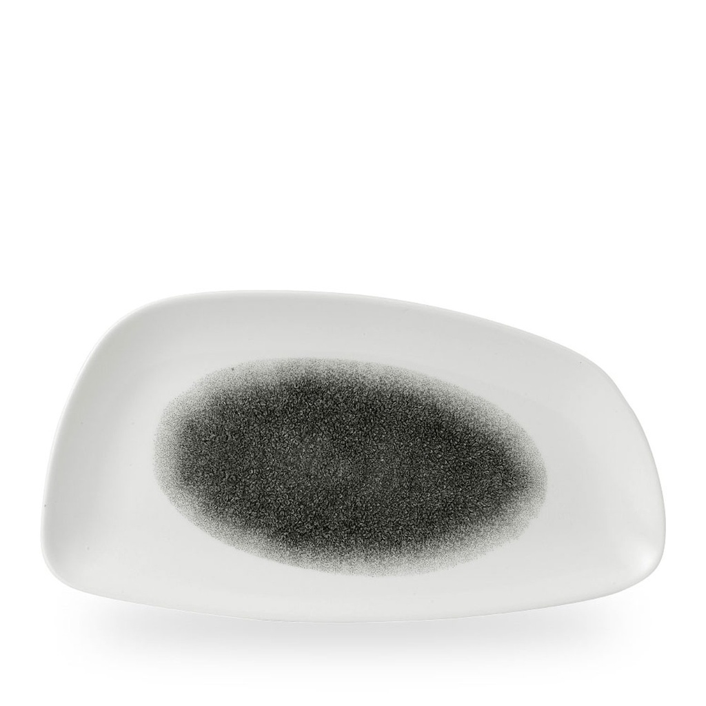 Bord plat 35.0cm x 18.5cm Studio Prints Raku Quartz Black Churchill