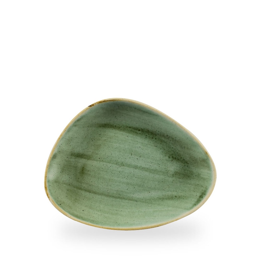 Bord plat driehoek 26.5x20.5cm Stonecast Samphire Green Churchill