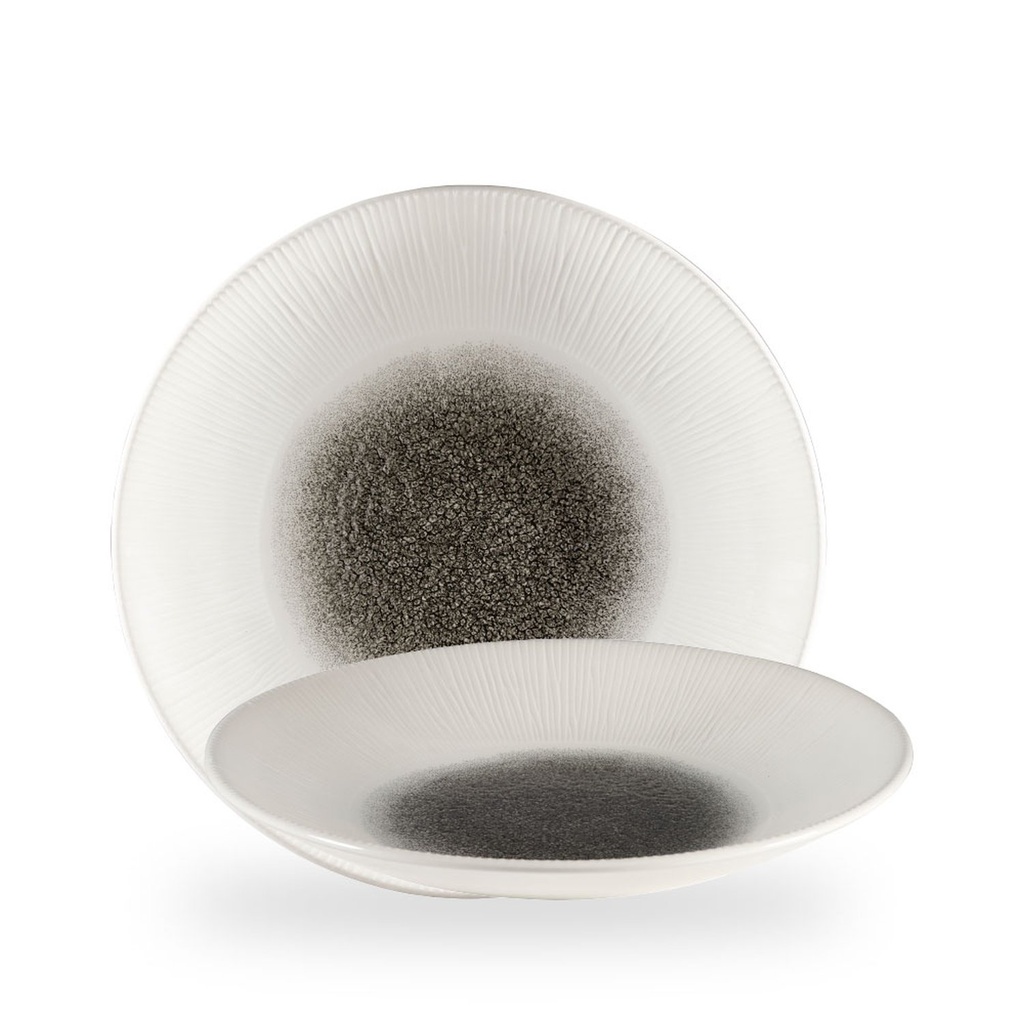 Bord coupe diep 28.1cm h 3.7cm Bamboo Print Raku Quartz Black Churchill