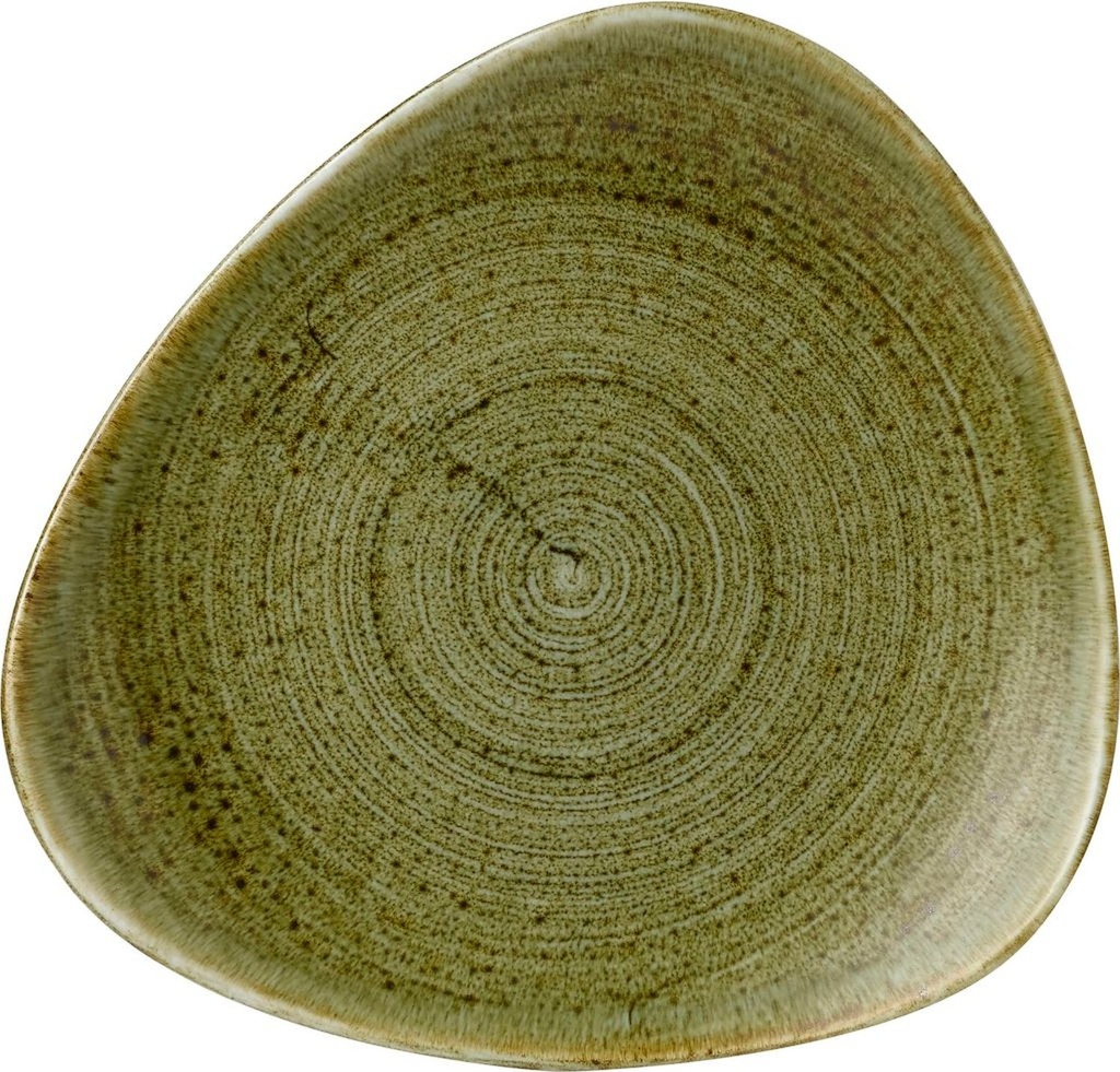 Bord plat driehoek 24.5cm Stonecast Plume Olive Churchill